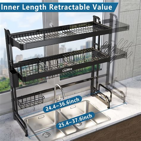 Over Sink Dish Drying Rack Loyalfire 2 Tier Full Stainless Steel Large