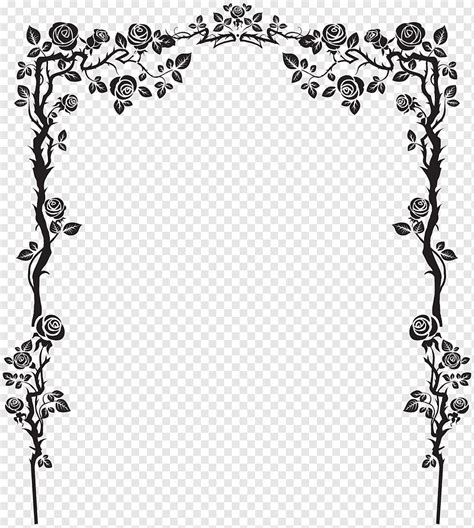 Adornos Florales Decorativos Hoja Rama Monocromo Png Pngwing