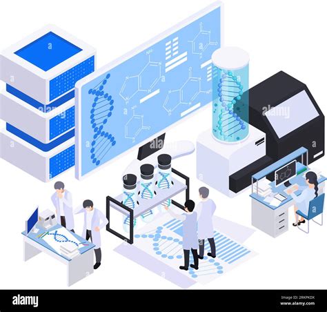 Biotechnology Isometric Composition With Icons Of Computer Screen