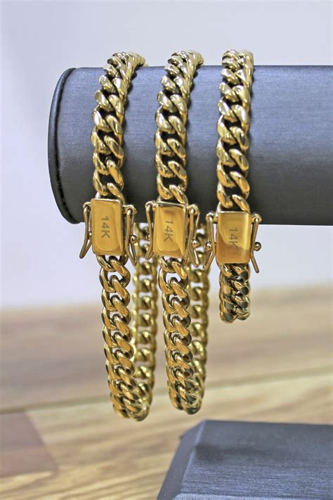 K Gold Filled Cuban Link Bracelet Mm For Wholesale And Etsy