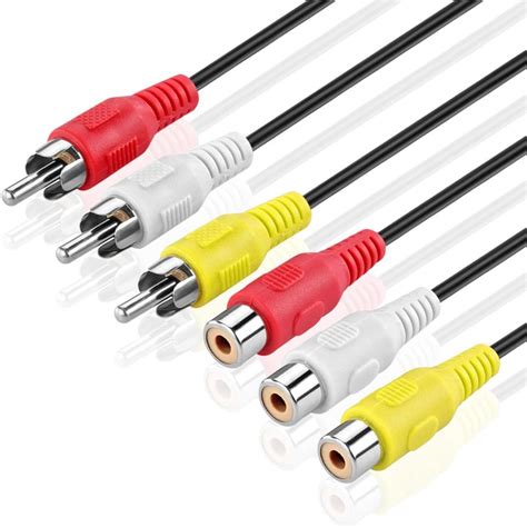 TNP RCA Extension Cable 15 Feet 3RCA Composite Video Audio Extender