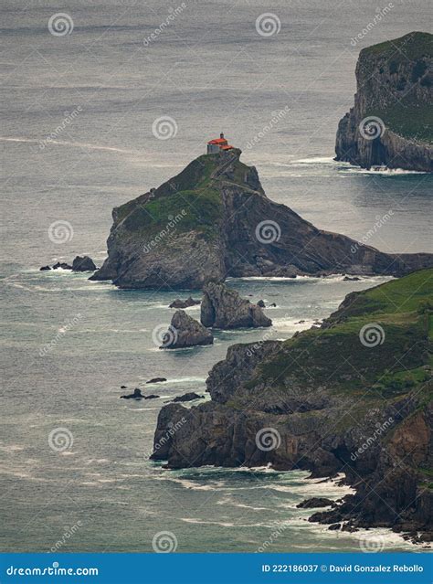 San Juan De Gaztelugatxe Panoramic View, Basque Country Stock Image