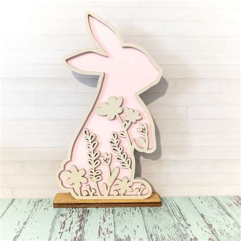 Standing Easter Bunny Spring Decor Easter Shelf Sitter Easter Tiered