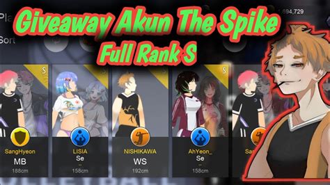 Akun The Spike Full Rank S Giveaway Ada Nishikawa Sanghyeon Wing