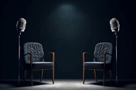 Premium Ai Image Two Chairs And Microphones In Podcast Or Interview