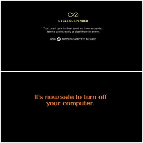 The suspend cycle screen reminded me of something : r/Returnal
