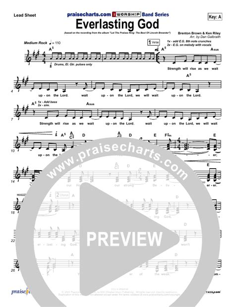 Everlasting God Sheet Music Pdf Lincoln Brewster Praisecharts