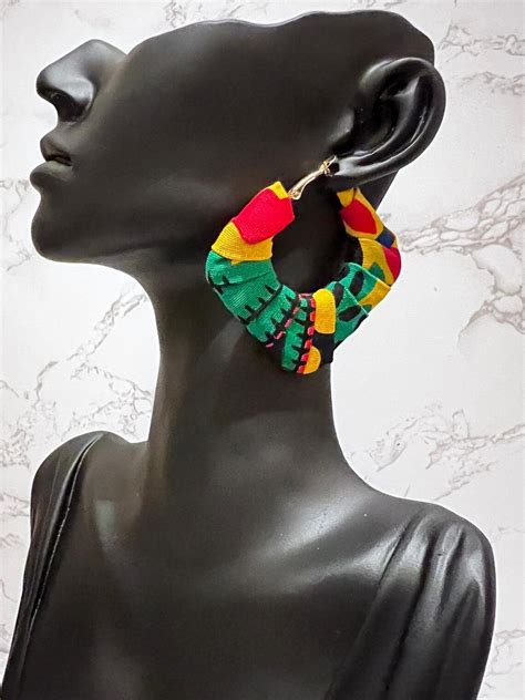 African Print Earrings Ankara Earrings Fabric Earrings Statement Earrings Afrocentric Jewellery