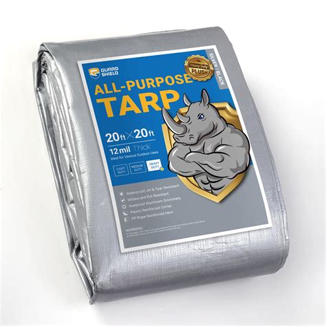 Guard Shield Tarps Heavy Duty Plus Waterproof X Feet Silver Black