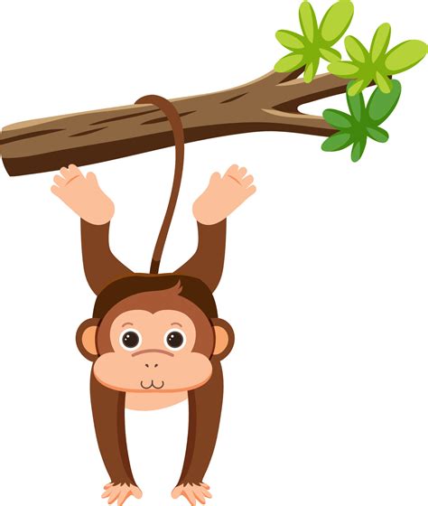 Monkey Hanging On Tree 8619773 Vector Art At Vecteezy