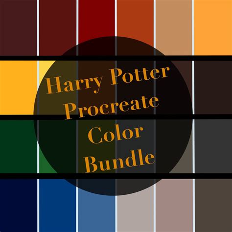 Harry Potter Procreate Color Palette Bundle 5 Palettes 150 Etsy