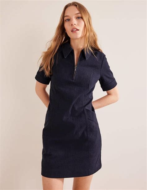 Mini robe fourreau zippée Bleu marine Boden FR