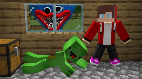 MIKEY JJ ESCAPE FROM GIANT HUGGY WUGGY IN MINECRAFT MAIZEN PARODY