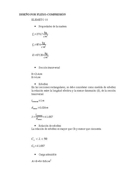 Diseño POR Flexo Compresión E10 DISEÑO POR FLEXO COMPRESIÓN ELEMETO