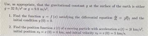 Solved Use, as appropriate, that the gravitational constant | Chegg.com