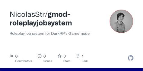 GitHub - NicolasStr/gmod-roleplayjobsystem: Roleplay job system for DarkRP's Gamemode