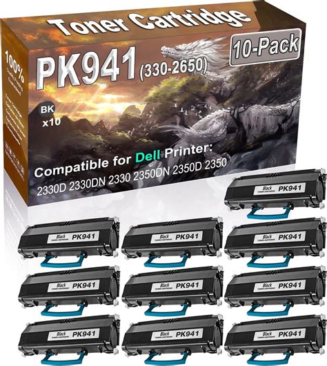 10 Pack Black Compatible High Yield PK941 330 2650 Printer Toner