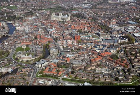 Aerial View Of York City Centre Yorkshire Uk Stock Photo 102749291