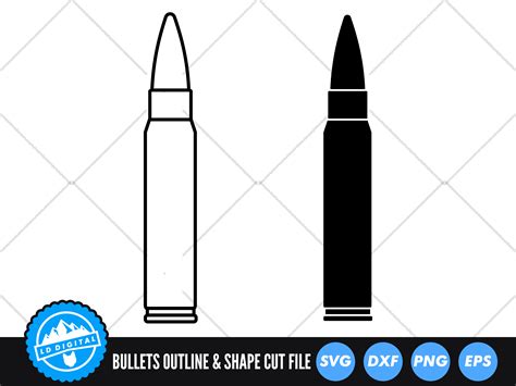 Rifle Bullet SVG | Rifle Bullet Silhouette Cut File By LD Digital ...