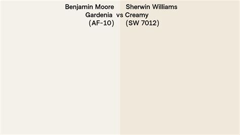 Benjamin Moore Gardenia Af 10 Vs Sherwin Williams Creamy Sw 7012