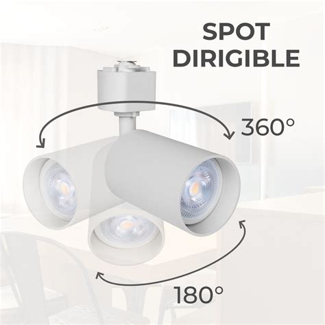 Lampara De Riel Dirigible Spots Led W C Lida Atenuable Meses Sin