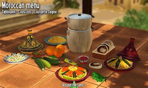 Moroccan Menu Food Set By Sandy Liquid Sims