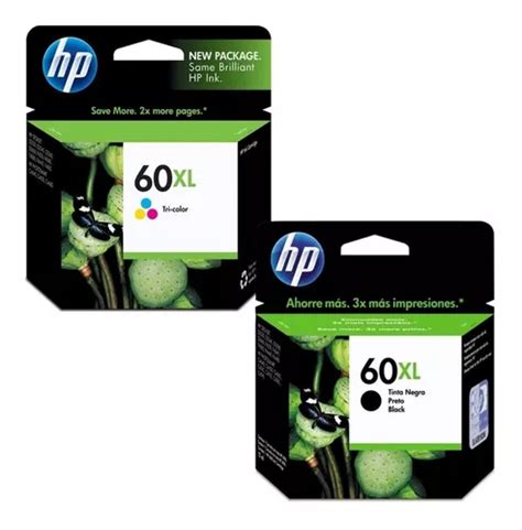 Cartucho Hp 60xl Negro Tricolor Combo F4280 F4480 D110a