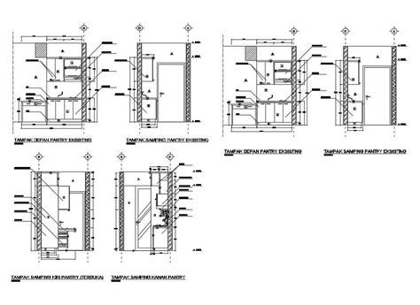 Kitchen Existing Pantry And Furniture Plan Details Dwg File Cadbull