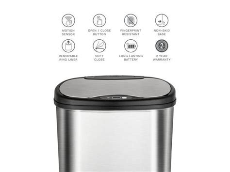 Ninestars Gallon Dual Compartment Motion Sensor Trash Can Recycling