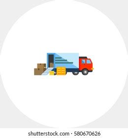 Unloading Loading Truck Icon Stock Vector Royalty Free 553401583