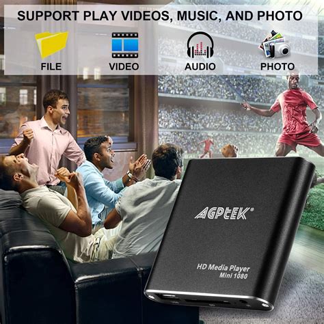 Agptek Hdmi Media Player Black Mini 1080p Full Hd Ultra Hdmi Digital