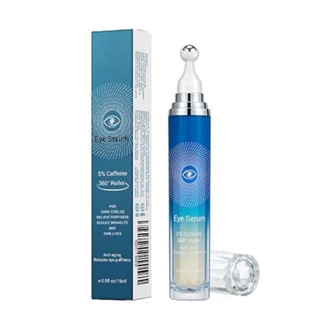 5 Caffeine Eye Serum Anti Aging Under Eye Roller Cream For Dark