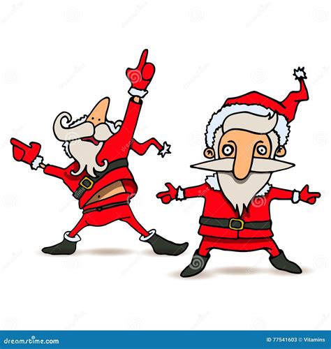 Cartoon Illustration Of Dancing Santa Claus In Various Poses | CartoonDealer.com #77541603