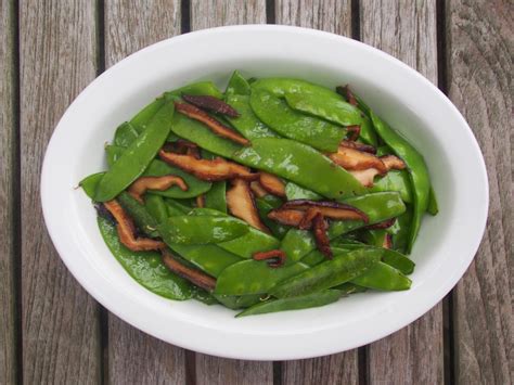 Stir Fried Snow Peas With Fresh Shiitake Mushrooms The Weathered Grey Table