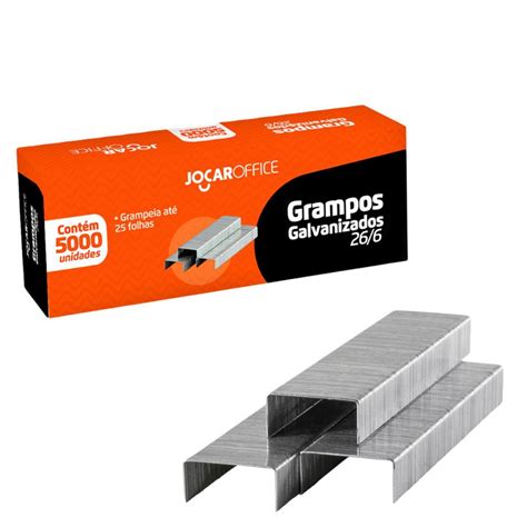 Grampo Galvanizado 26 6 Para Grampeador Jocar Office 5000 Unidades