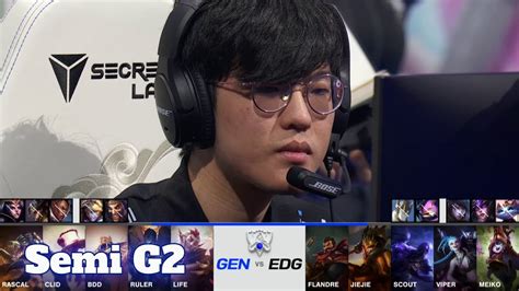 EDG Vs GEN Game 2 Semi Finals S11 LoL Worlds 2021 Edward Gaming