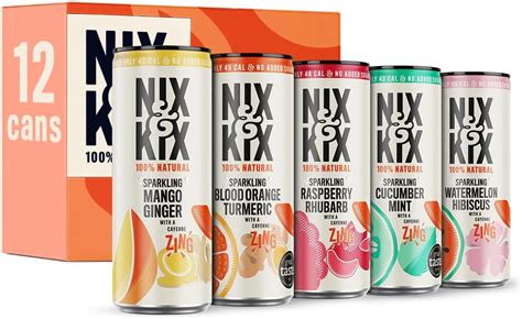 Nix Kix 12 Can Mixed Pack Natural Flavoured Sparkling Water