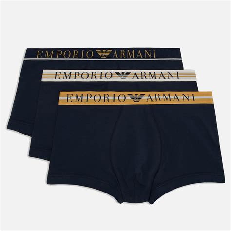 Emporio Armani 3 Pack Cotton Blend Boxer Trunks