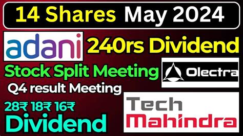 Shares May Adani Tech Mahindra Declared High Dividend Or