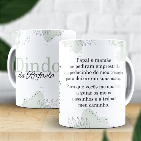 Caneca Dindo E Dinda Nome Frase E Foto Personalizada Copo