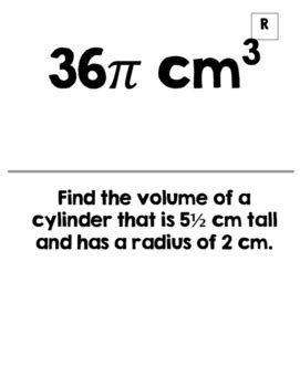 Volume Of Cylinders Cones And Spheres Scavenger Hunt Activity TpT