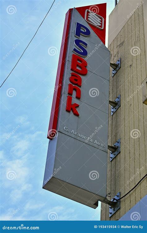 Psbank Philippine Savings Bank Facade Sign In Quezon City Philippines Editorial Stock Image