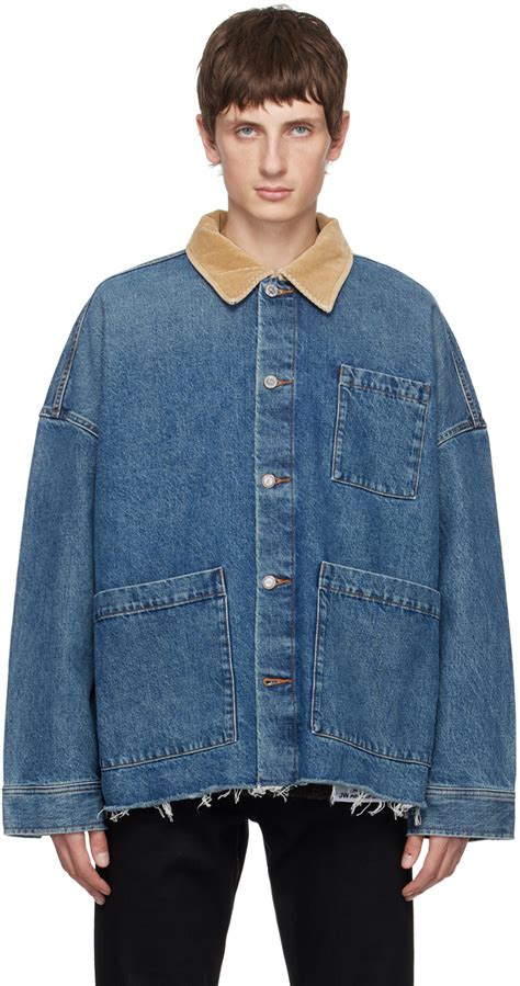 A P C Blue Jw Anderson Edition Marin Denim Jacket Ssense Uk