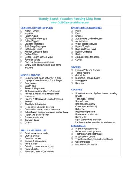 Beach Packing List Template Essentials Paper Coffee Books And More In 2023 Beach Vacation