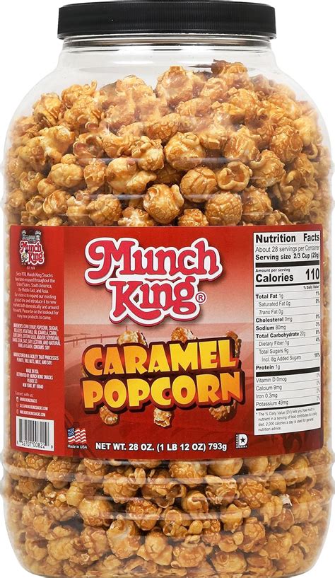 Munch King Snacks Caramel Popcorn 28 Oz Barrel