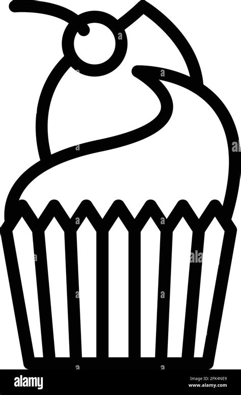 Cherry Muffin Icon Outline Cherry Muffin Vector Icon For Web Design