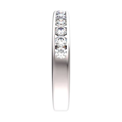 Demi alliance or blanc 0 75 carat diamant H SI Réf 4193