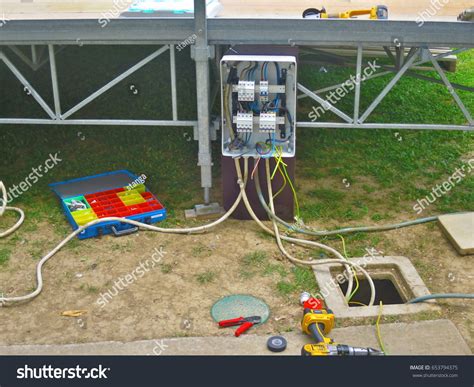 Electrical Installation Construction Power Line Stock Photo (Edit Now) 653794375