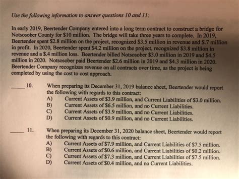 Solved Use The Following Information To Answer Questions Chegg