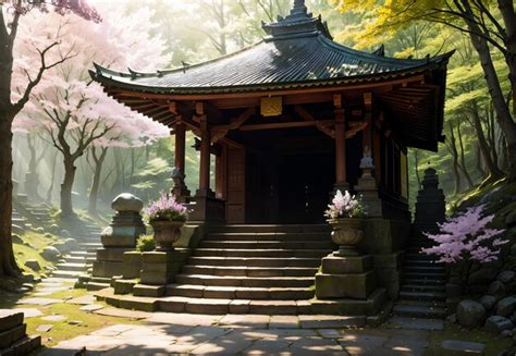 Premium Ai Image A Shrine In The Forest